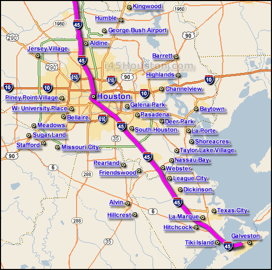 Interstate 45 Houston Map